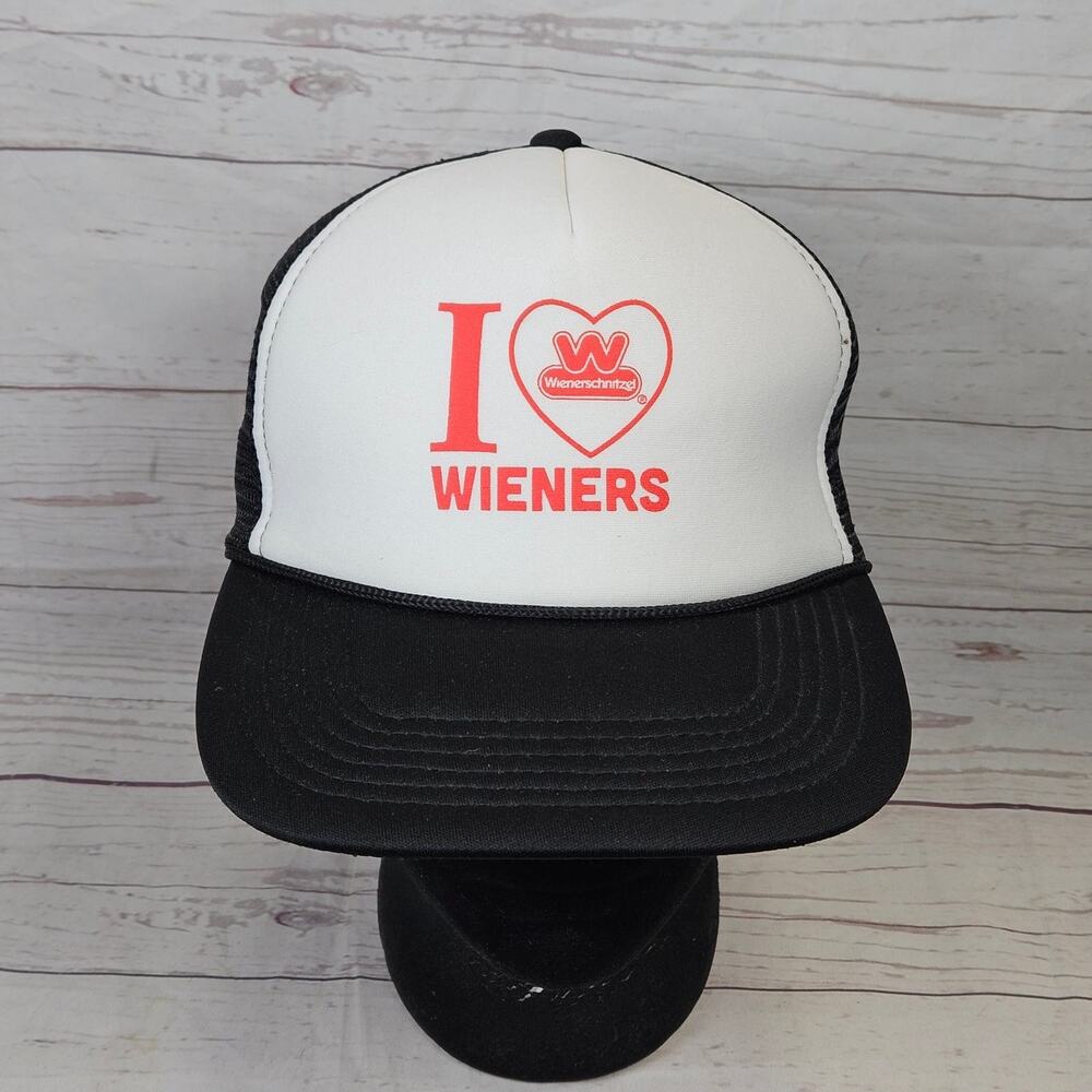 Wienerschnitzel I ❤️ Wieners Trucker Hat Men's One Size Adjustable Black
